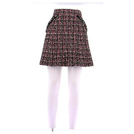 Gonna in tweed rosa e nera Chanel Nero