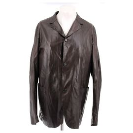 Burberry Blazer de couro marrom Marrom