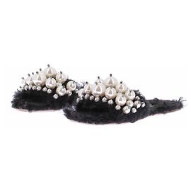 Miu Miu Sandales fourrure noir Noir