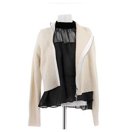 Sacai Wollpullover creme Beige