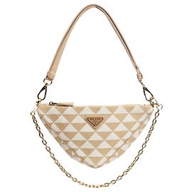Prada Mini bolsa de couro Neutral Symbole Outro
