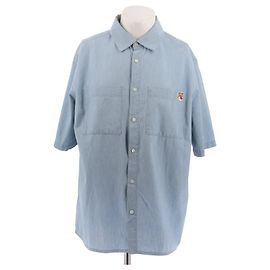 Autre Marque Camisa azul de mangas curtas Azul