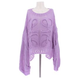 Loewe Pull en grosse maille violette Purple