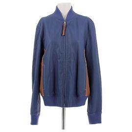 Loewe Giacca in pelle blu e marrone Blu