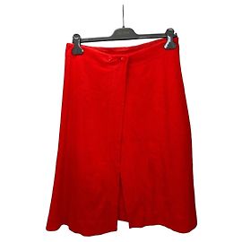 Eres Saia transpassada em mistura de algodão vermelha Vermelho