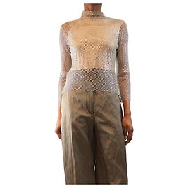 Sportmax Neutral crystal mesh top with slip - size L Other