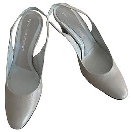 Autre Marque Pasquale Scarpati Leather Slingback Pumps Grey