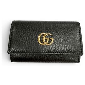 Gucci Leather Double G Keycase Black