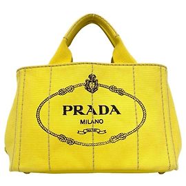 Prada Canapa 2-Way Logo Canvas Shoulder Bag Yellow