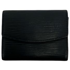Portafoglio monete in pelle Epi Louis Vuitton Nero