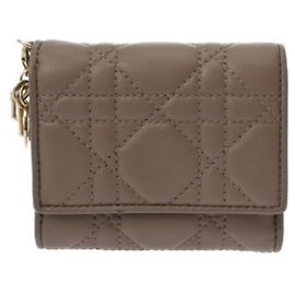 Christian Dior Cannage LadyDior Kompaktgeldbörse Grau