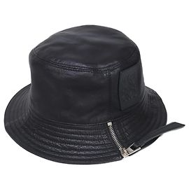 Loewe Anagram Leather Bucket Hat Black