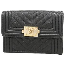 Chanel Boy Tri-fold Wallet Black