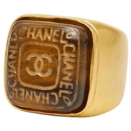 Anello Vintage Chanel Coco Mark Gripoix D'oro