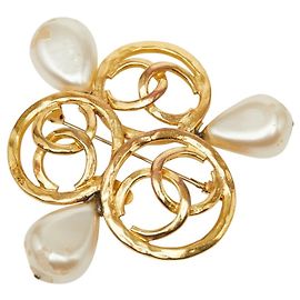 Broche Chanel Coco Mark Dorado