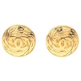 Boucles d'oreilles clip Chanel Coco Mark plaqué or Doré
