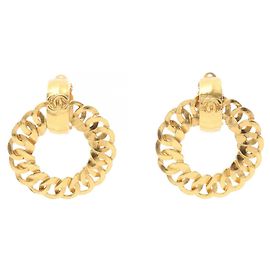 Boucles d'oreilles clip Chanel Coco Mark plaqué or Doré