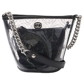 Chanel Camellia Shoulder Bag Black Other