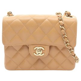 Bolsa de Alça Chanel Mini Matelassé Bege