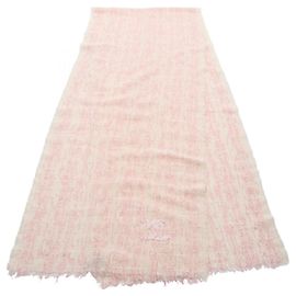 Sciarpa Chanel Coco Mark con paillettes Rosa Crudo