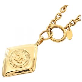 Collier Chanel Coco Mark plaqué or Doré