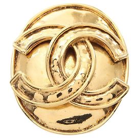 Broche Chanel Coco Mark plaquée or Doré