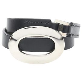 Hermès Hermes Double Tour Bracelet Black Silvery