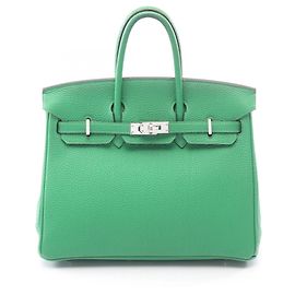 Hermès Borsa Hermes Birkin 25 in pelle Togo verde Verde
