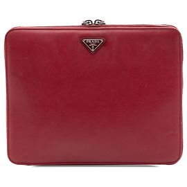 Custodia per iPad Prada Red Saffiano Zip Around Rosso