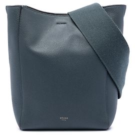 Céline Borsa a secchiello Celine Blue Small Soft Grained Calfskin Seau Sangle Blu Blu scuro