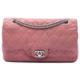 Chanel Pink Medium Classic Washed Lambskin Bijoux Chain Double Flap Rose