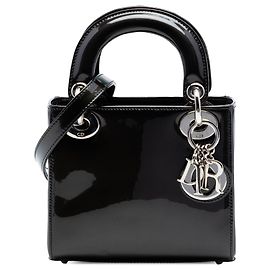 Lady Dior Mini en charol negro Negro