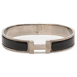 Pulsera Hermès Black Narrow Enamel Clic H PM Otro