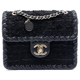 Chanel Black Mini Tweed My Own Frame Flap Nero