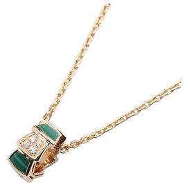 Bulgari Collana Serpenti Bvlgari in malachite e diamanti Rosa Altro Verde