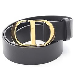 Christian Dior Ledergürtel mit CD-Logo Schwarz