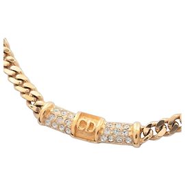Collana Christian Dior placcata oro e strass D'oro