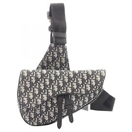 Borsa Saddle Christian Dior Beige Blu navy