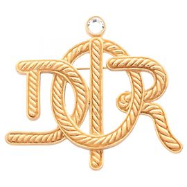 Spilla Christian Dior placcata oro con strass D'oro