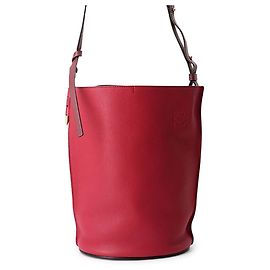 Borsa a tracolla in pelle Loewe Gate Bucket Rosso