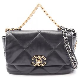 Borsa a tracolla Chanel 19 Dixneuf in pelle Nero