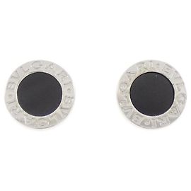 Bulgari Bvlgari 18K White Gold Onyx Stud Earrings Other