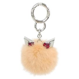 Charm pour sac à main en fourrure de vison Fendi Orange