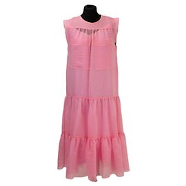 See By Chloé Rosa Gestuftes Midi-Kleid Pink