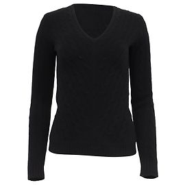 V-Ausschnitt-Pullover Ralph Lauren Black Label aus schwarzem Kaschmir Schwarz