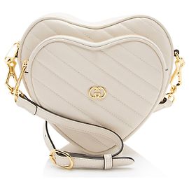 Mini bolsa de ombro Gucci Matelasse em couro com G entrelaçado Branco