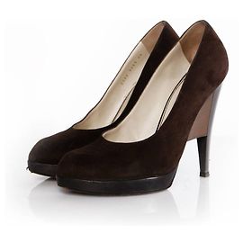 Yves Saint Laurent, escarpin en daim avec talon architectural Multicolore