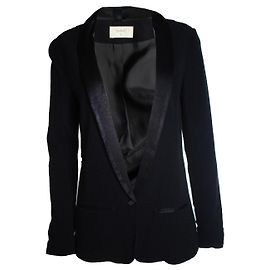 Ba&sh, blazer nero con revers lucido Nero