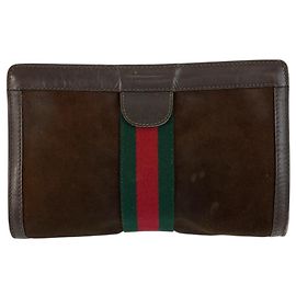 Clutch Gucci em camurça marrom vintage Marrom