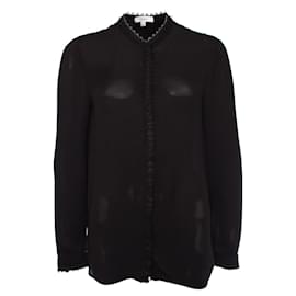 Reiss, camicetta nera con pizzo. Nero